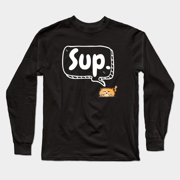 SUP | White Text Long Sleeve T-Shirt by leBoosh-Designs